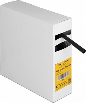 Tub termo-ngushtues DeLOCK 6.4 mm, 5 m, 3:1, me ngjitës të brendshëm, i zi