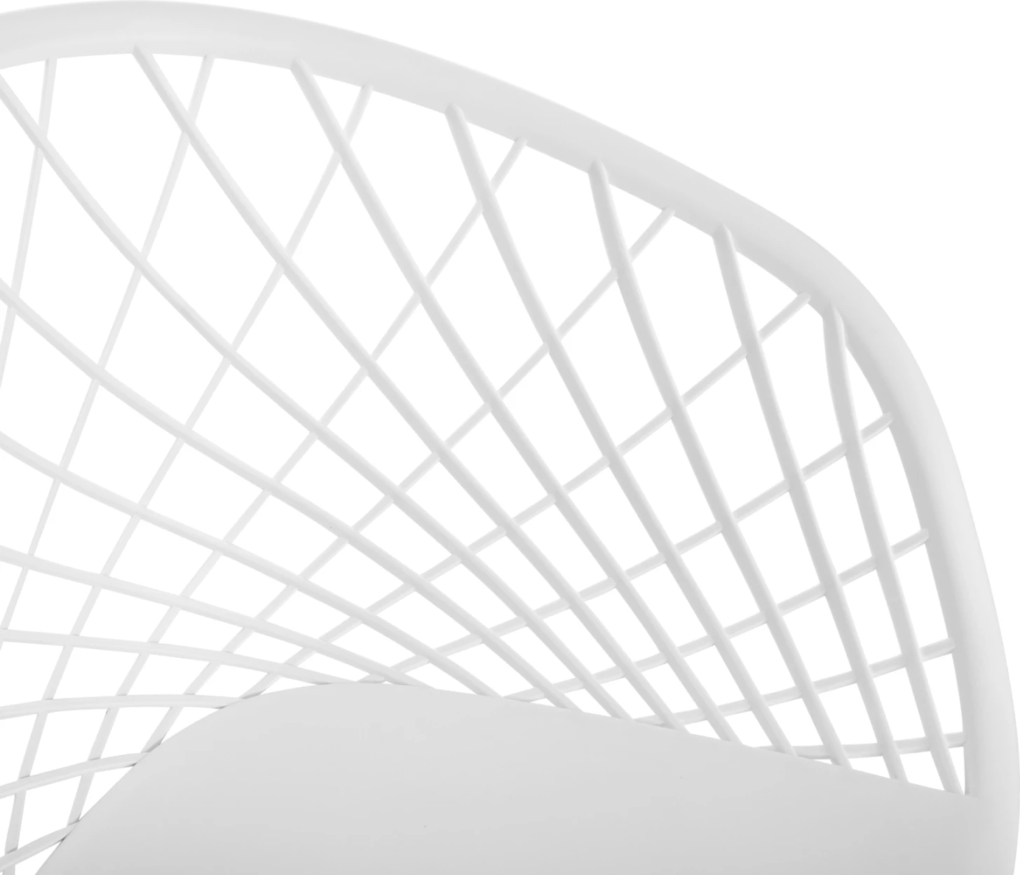 Karrige ARIADNE FH8001.31 polipropileni e bardhë-këmbë metali të bardha 62x54x81Hcm., set prej 4 copash