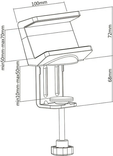 Mbajtës për zgjatues rryme VALUE Clamp-On, i rregullueshëm 5-7 cm, i bardhë