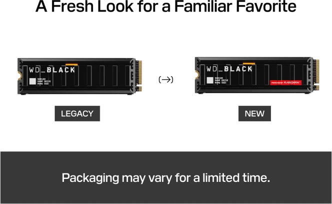 SSD NVMe SANDISK WD Black SN8100 WDS400T1XHM 4TB M.2 2280 PCIe 5.0 me ftohës RGB, e zezë