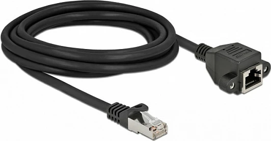 Kabllo zgjatje rrjeti DeLOCK Cat6a RJ45 3 m, S/FTP, e zezë