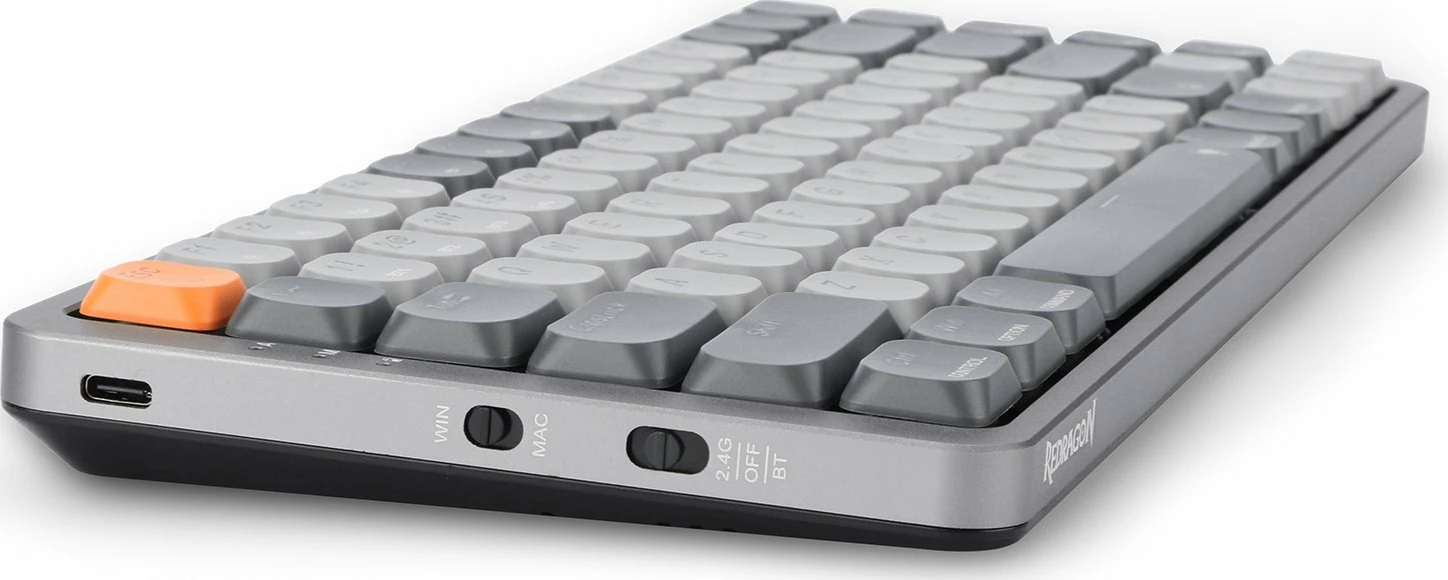 Tastierë gaming mekanike Redragon K652 Azure K652GG-RGB-PRO 75% RGB wireless/USB US layout, gri
