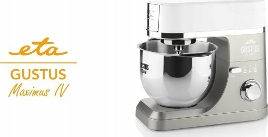 Mikser planetar Eta Gustus Maximus IV ETA-RO-200-10, 1200W, tas 5.5L + blender 1.5L, argjend, set me 2 tasa dhe aksesorë