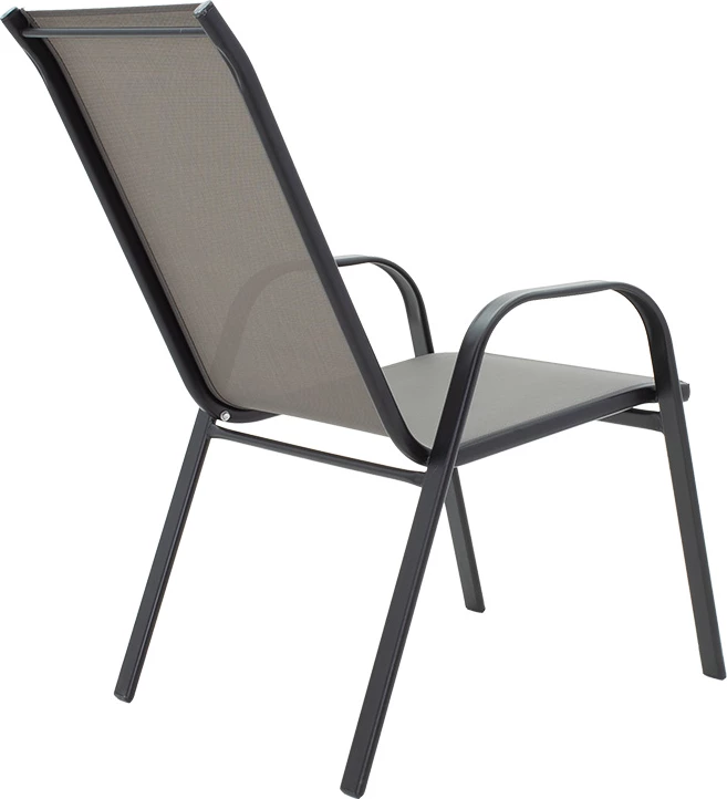 Set tavoline me karrige për terasë, 3 copë, Calan-Watson,, metal, ngjyrë e zezë-tekstilenë e zezë