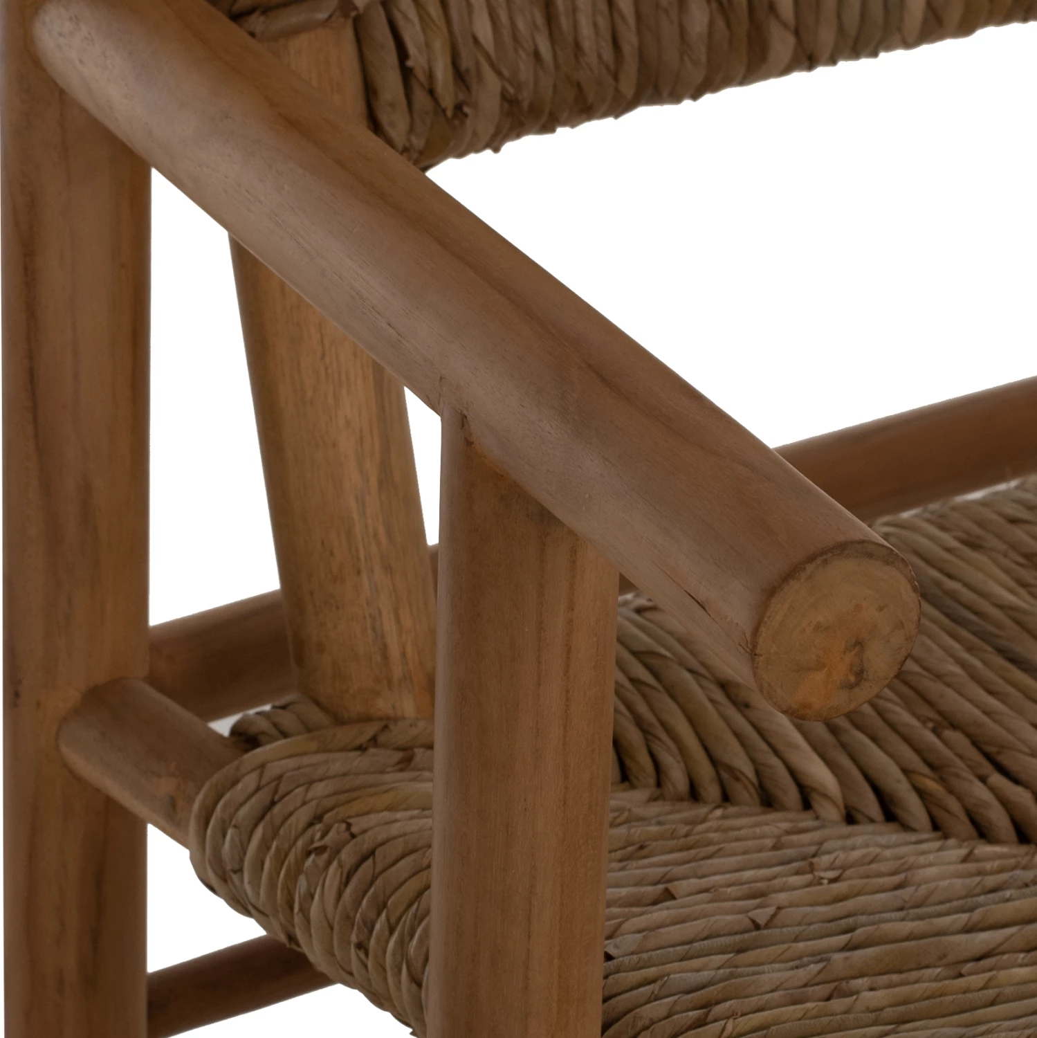 Karrige me krahë FH9378, dru TEAK & rush-matt, natyrale, 53x55x82 cm
