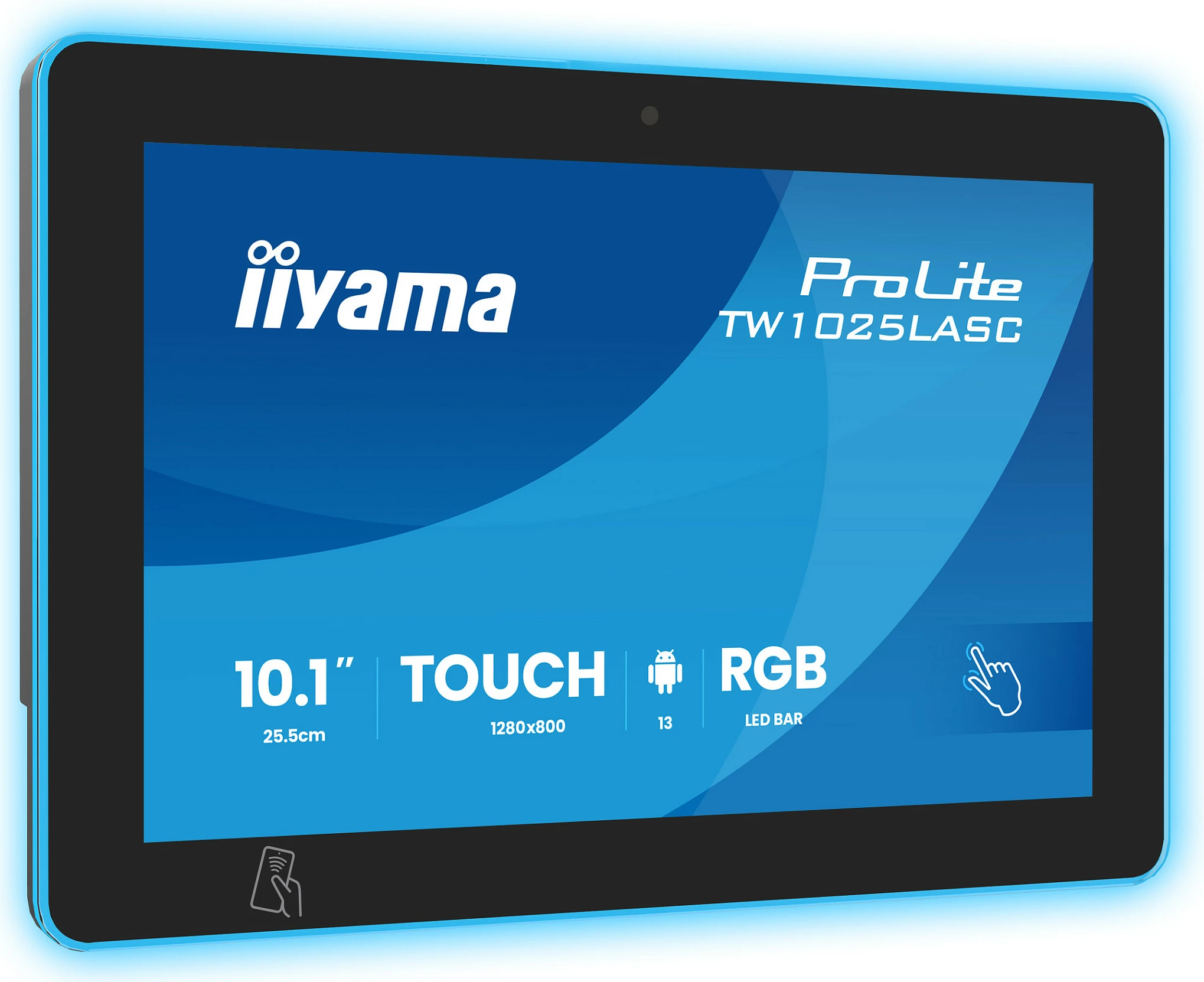 Monitor touch iiyama ProLite TW1025LASC-B3PNR, 10.1" IPS, 1280x800, Bluetooth, Ethernet, kornizë e zezë/kaltër
