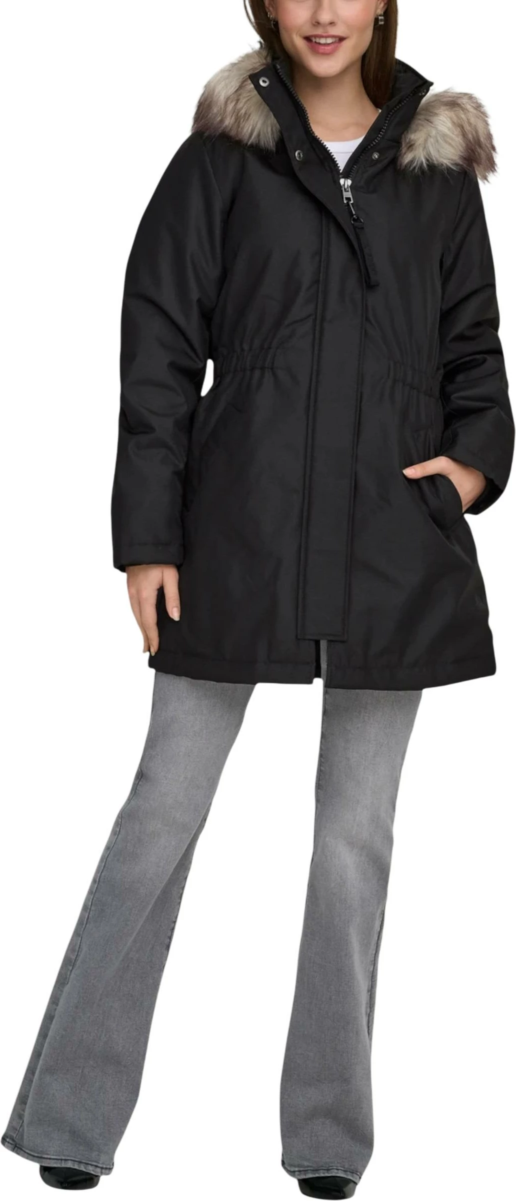 Pallto parka për femra Only ONLMATHILDA 15370930, e zezë [Madhësia: XL]