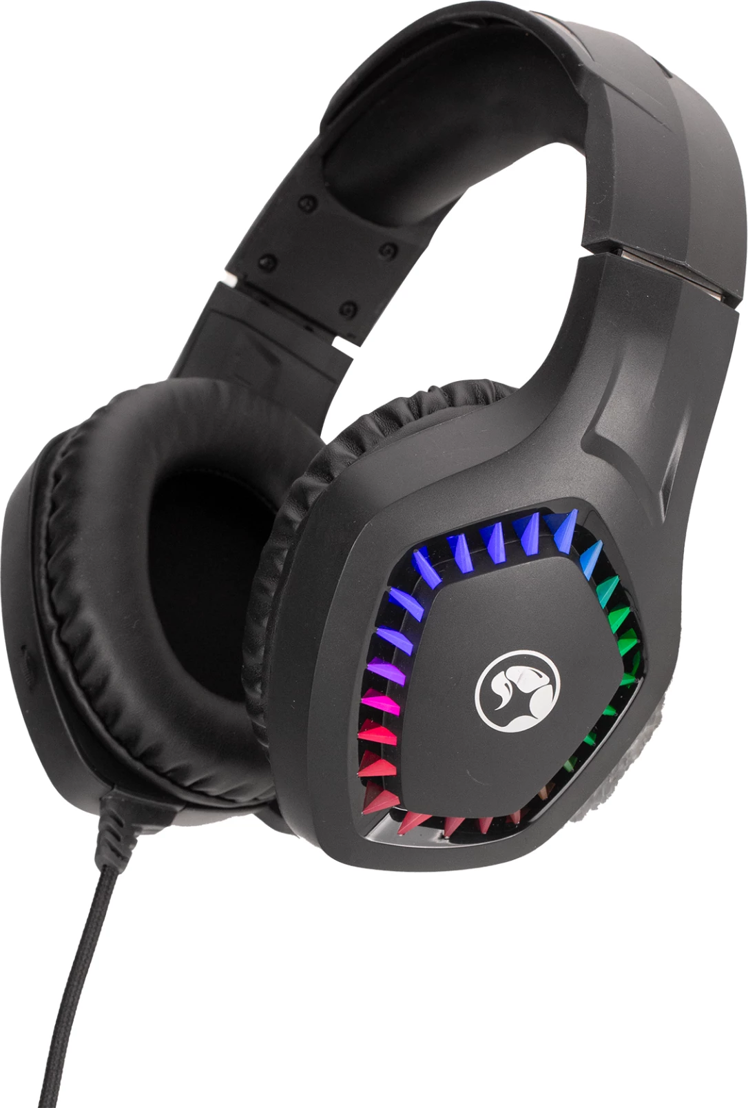 Kufje gaming Marvo H8360, me mikrofon, RGB, me kabllo, USB + 3.5mm, stereo, të zeza
