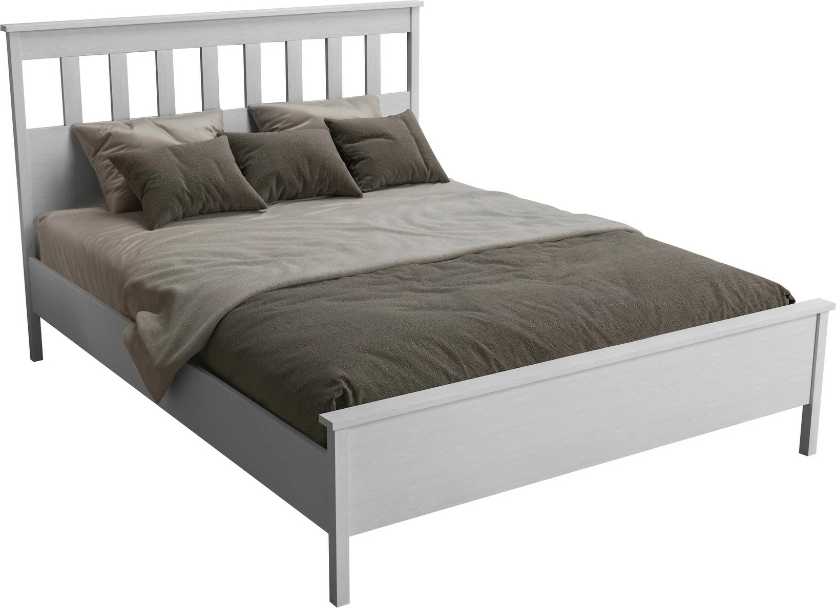 Krevat dopio Hanah Home, FRN-20063, ngjyrë druri dhe e bardhë