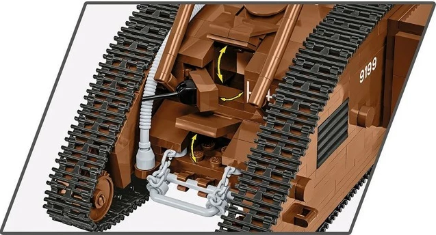 Set lodër ndërtimi Cobi Klocki Mark V (Male) 9199, 844 pjesë, kafe