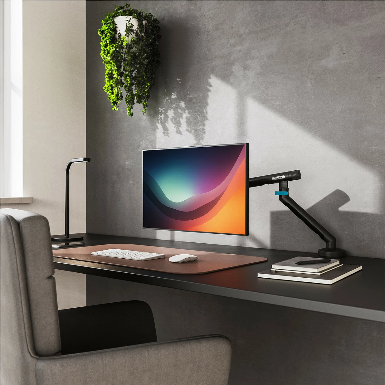 Mbajtës monitori Digitus TIS Single 35 inç, VESA 75x75/100x100, deri 10 kg, klemë tavoline, i zi
