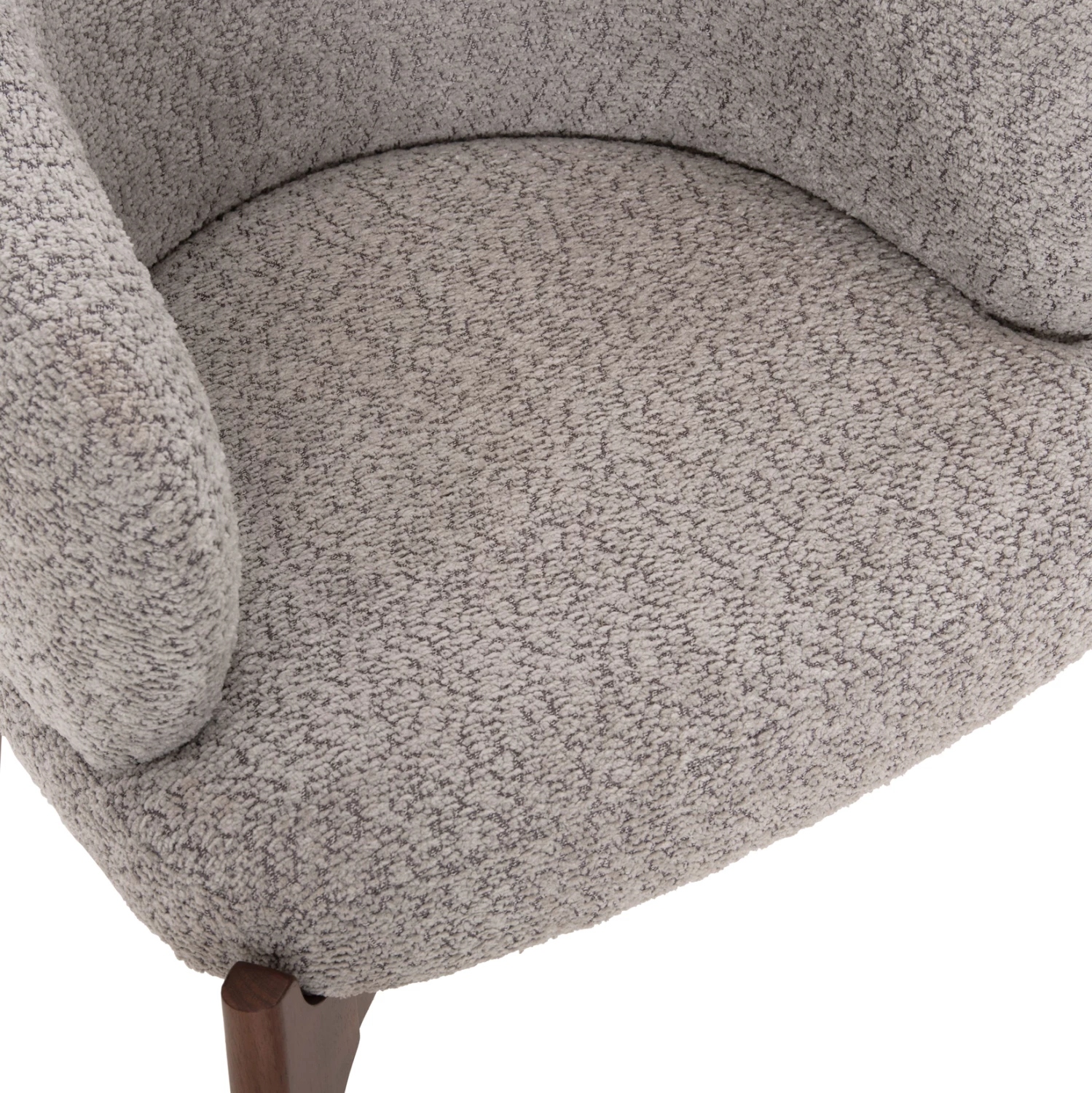 Karrige për ngrënie ABAI FH9971.03, dru gome, ngjyrë arre, pëlhurë boucle, gri e lehtë, 65x63x79 cm, set prej 2 copash