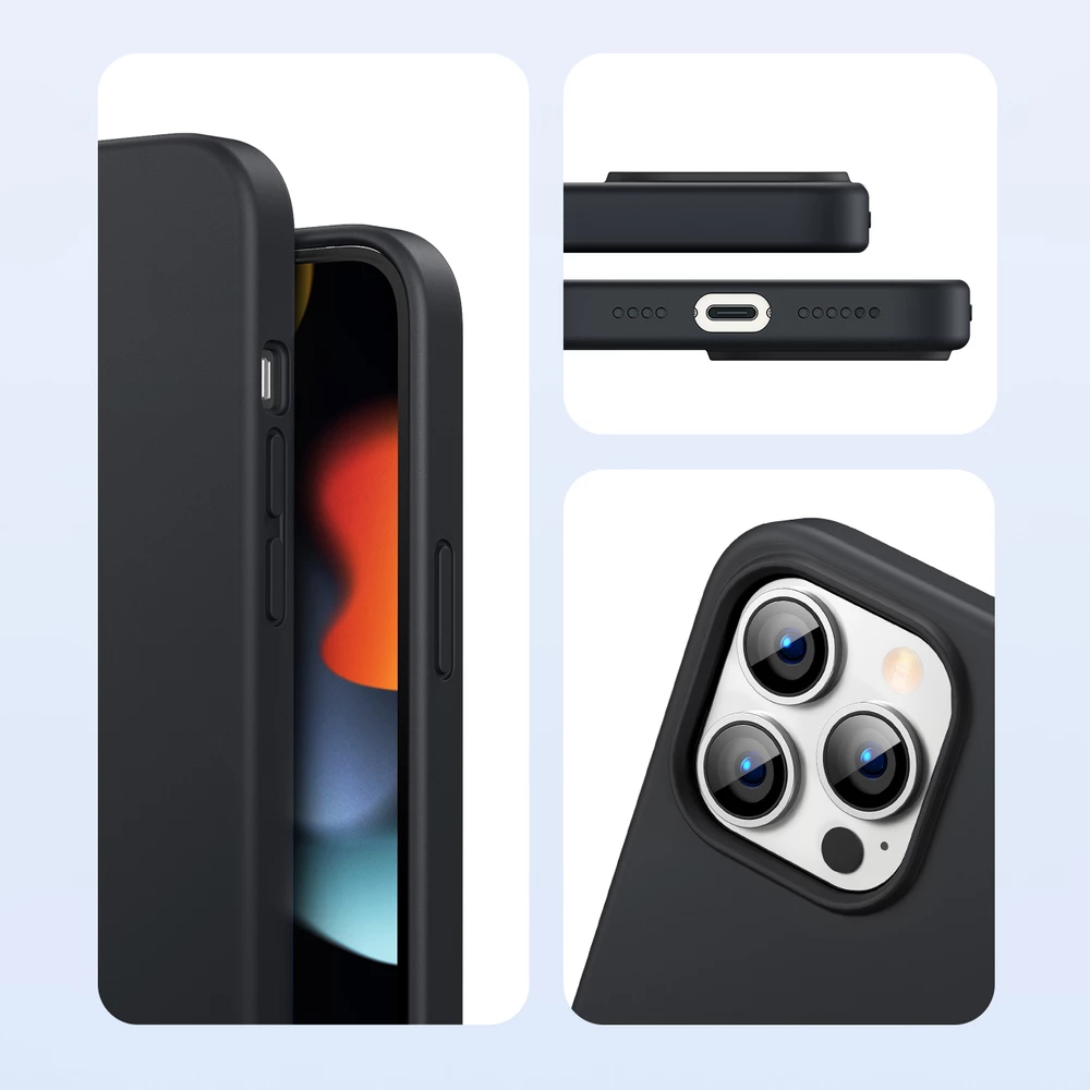 Mbështjellës silikon Ugreen për iPhone 13 Pro Max, i zi