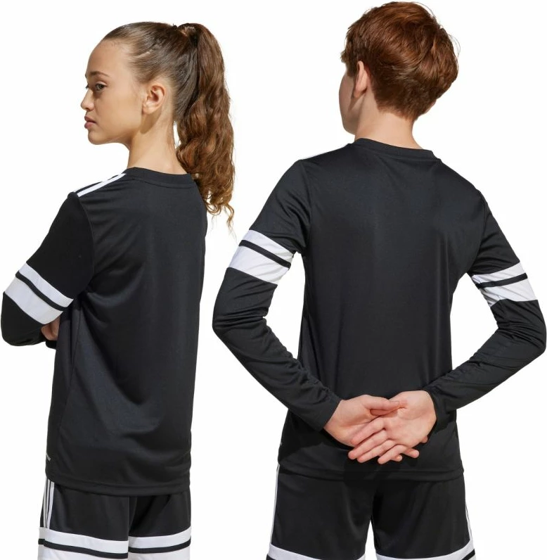 Fanellë me mëngë të gjata për fëmijë adidas, e zezë dhe e bardhë [Madhësia: 140 cm]