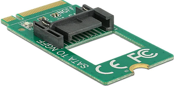 Adapter M.2 në SATA DeLOCK 62876, 6 Gbit/s, 22 x 42 mm, i gjelbër