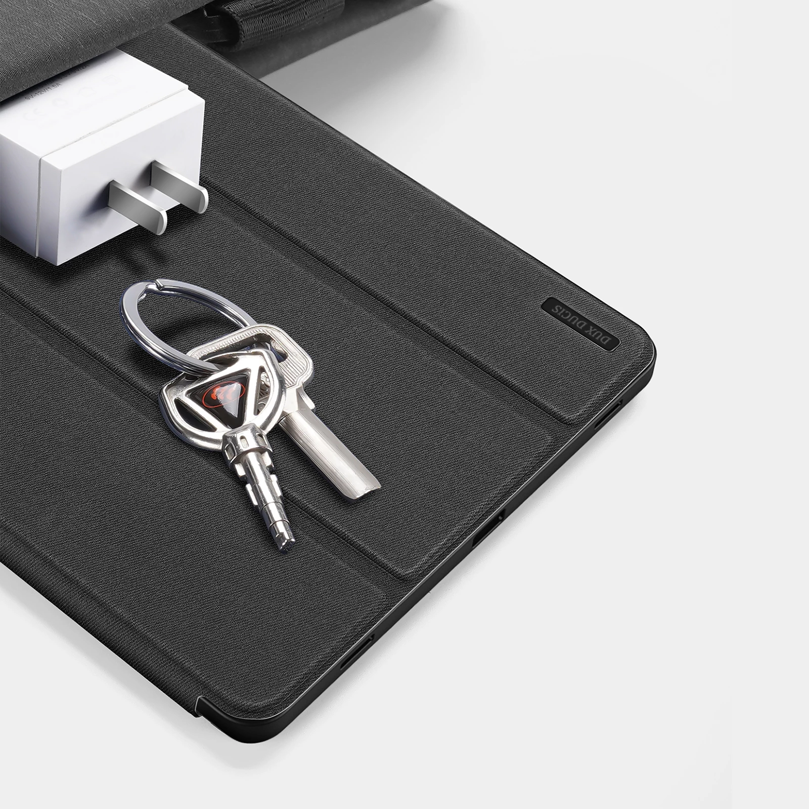 Mbështjellës tablet Dux Ducis Domo për Samsung Galaxy Tab S10+, S9+, S9 FE+, ECO lëkurë PU, me stand dhe kapak, e zezë