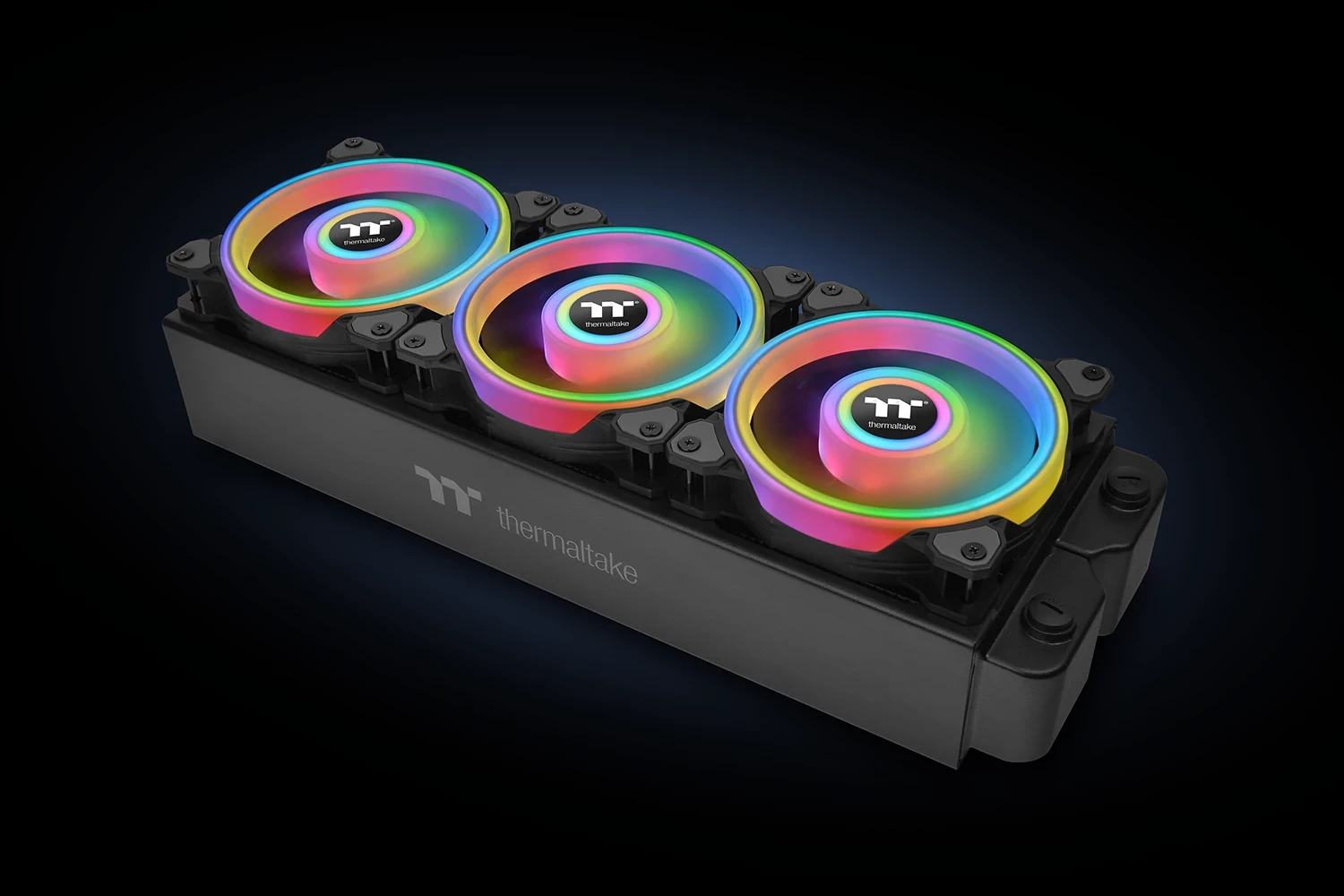 Ventilatorë RGB Thermaltake Riing Quad 12, 3 copë, 120mm, i zi