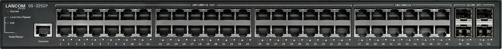Switch LANCOM GS-3252P, Managed, L3, 48 porta Gigabit, 4 SFP+, PoE+, rack 1U