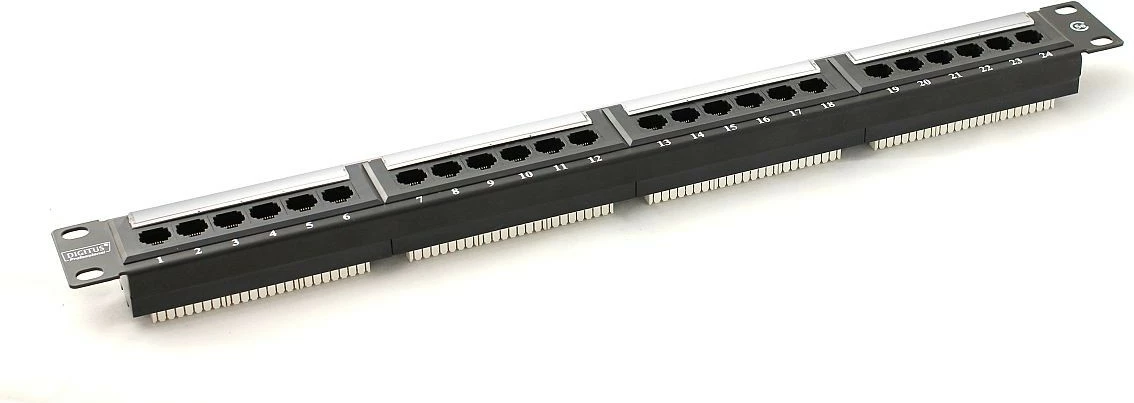 Patch panel Digitus DN-91524U-1, 24 porta, Cat 5e, 1U, 19 inç, zi
