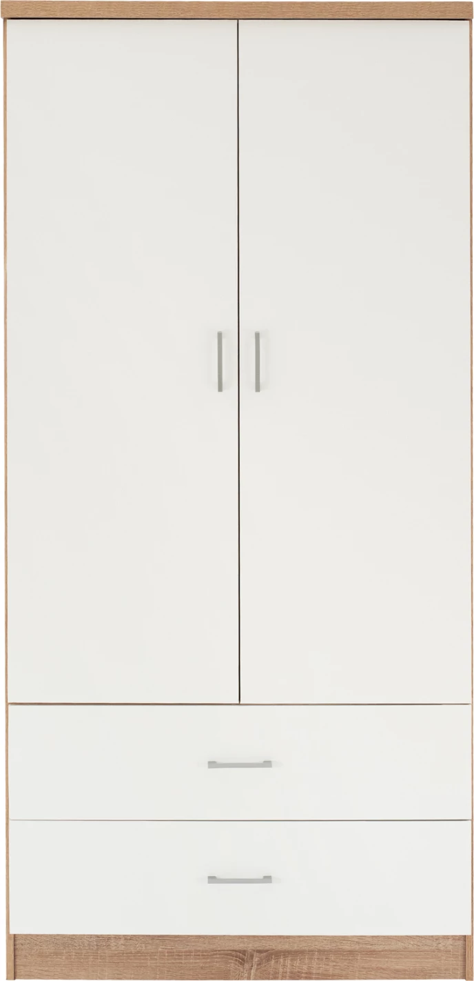 Gardërobë 2 dyer me 2 sirtarë, FH338.06, Sonama-bardhë, 80x42,5x180,5 cm