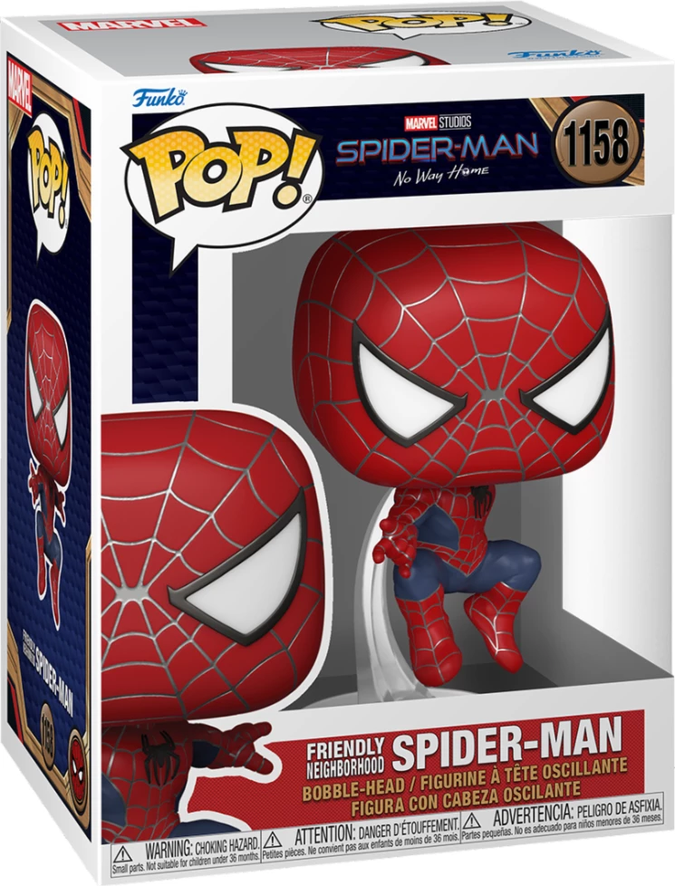 Figurë koleksionuese Funko POP! Marvel Spider-Man Friendly Neighborhood Spider-Man #1158, e kuqe/blu, 1 copë