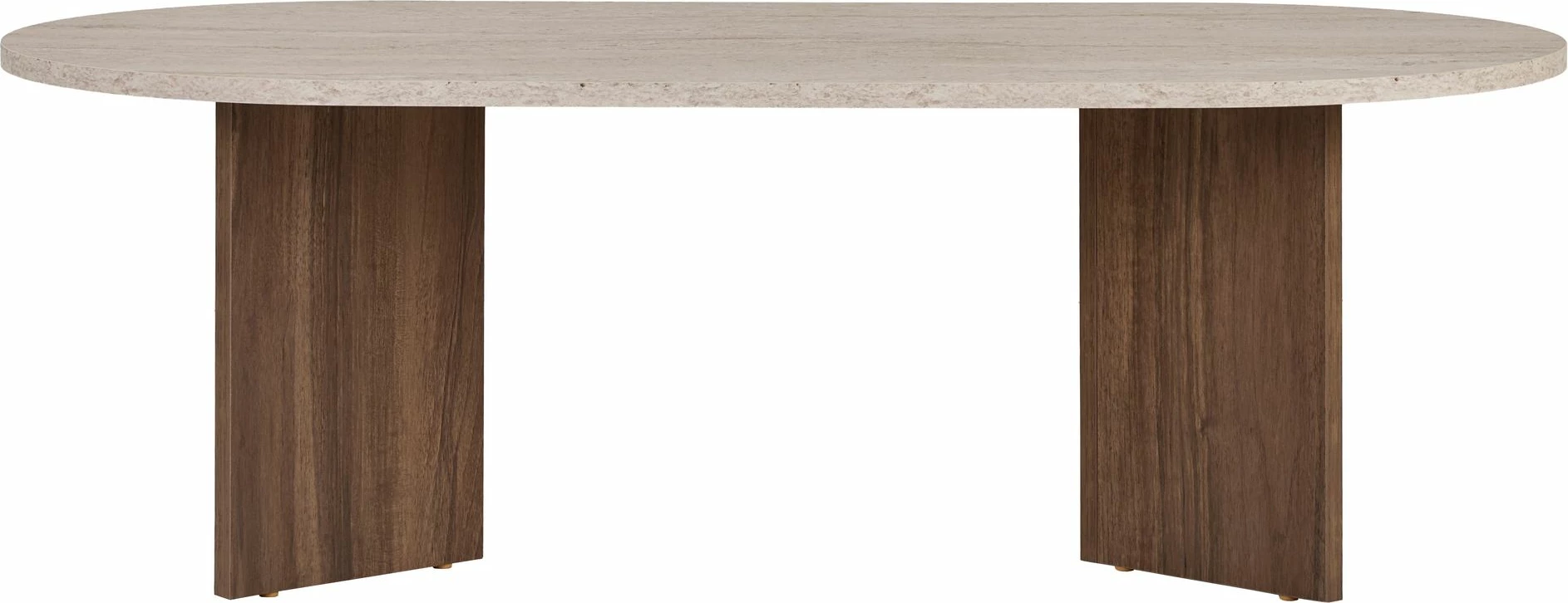 Tavolinë kafeje Nordure, ngjyrë travertin, arrë