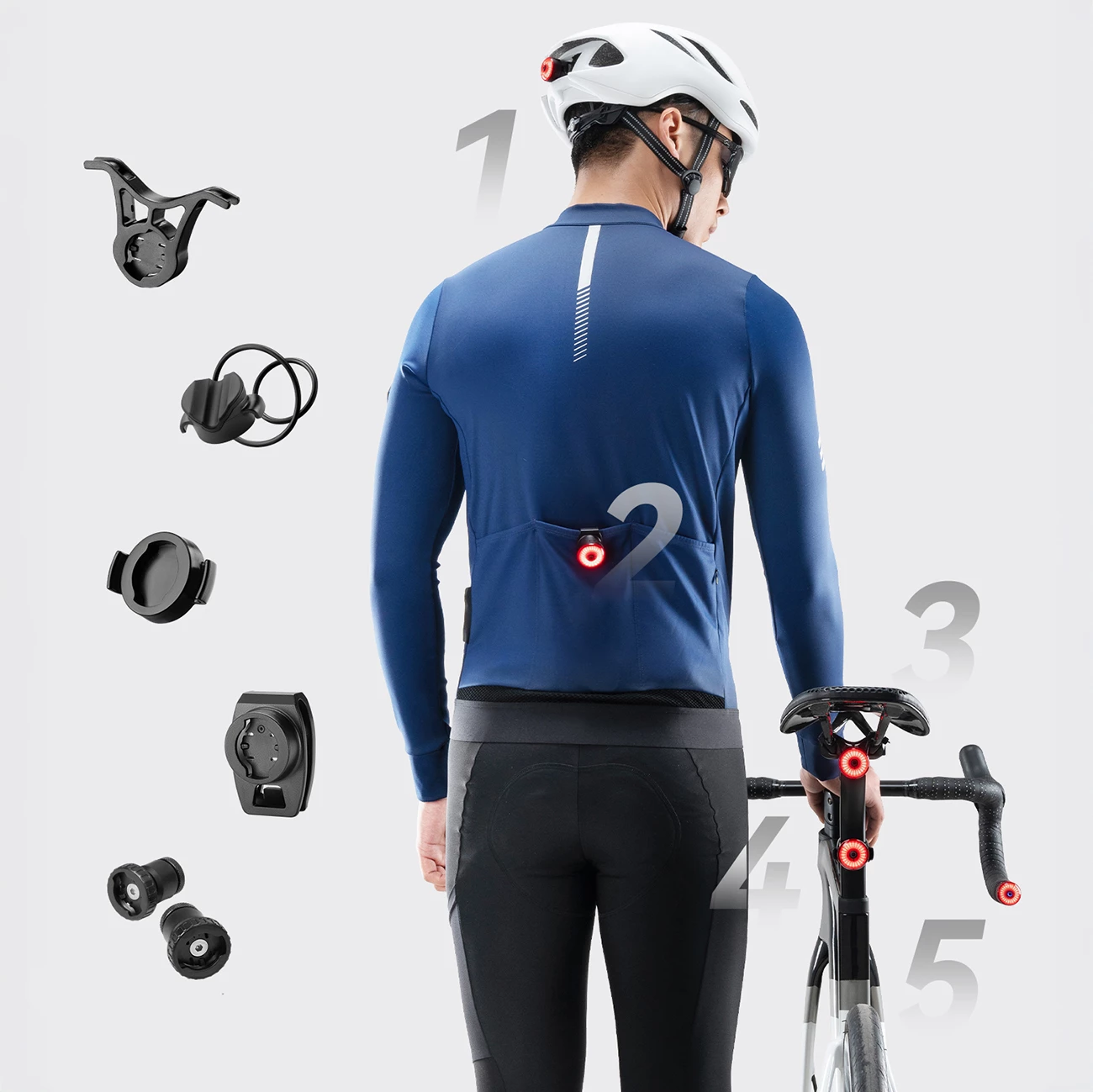 Dritë e pasme biçiklete smart, Wozinsky WIS-02, LED, 250 mAh, USB-C, rezistente ndaj ujit, sensor frenimi, e zezë, 1 copë