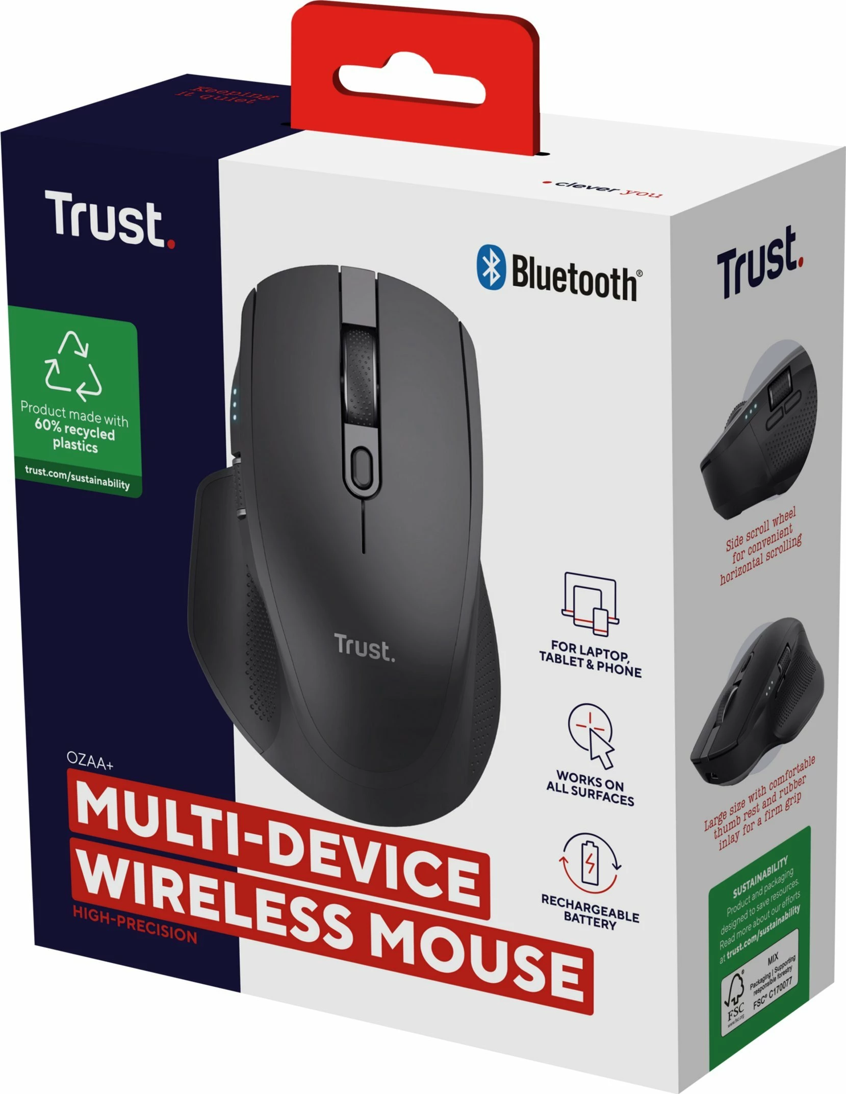 Maus Trust Ozaa+ 24820 wireless multi-connect 3200 DPI, zi