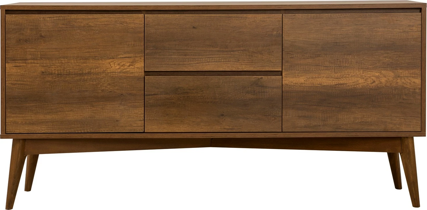 Set tavolinë me karrige dhe konsol, zgjatues, 6 pjesë, ngjyrë arrë dhe antracit, Vina 01 1053