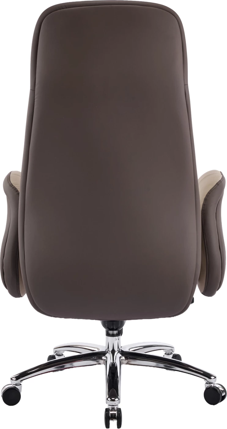 Karrige zyre ekzekutive DRAMON FH18356.02, lëkurë PU bezhë-kafe, bazë kromi, 66x70x132.5cm
