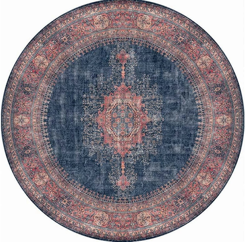 Qilim i rrumbullakët, 230cm, Conceptum Hypnose, blues chenille, ngjyrë blu e errët AL 26