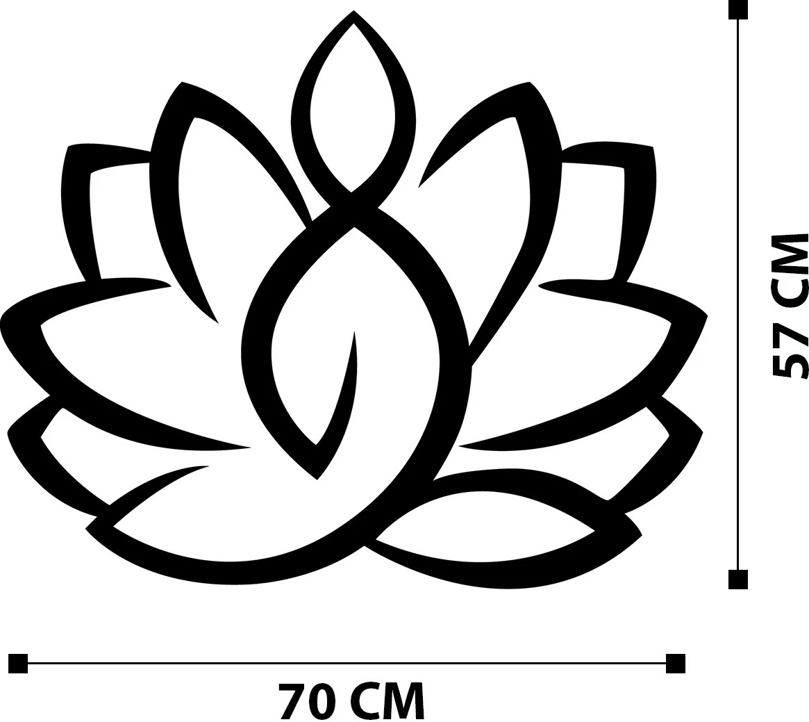 Aksesor dekorativ metalik për mur, lotus, Wallity, M114