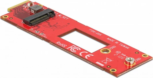 Konverter DeLOCK E1.S në M.2 Key M, NVMe, PCIe 4.0, i brendshëm, i kuq