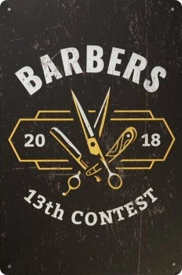 Tabelë dekorative Activeshop Barber B038, alumin, për mur, e zezë