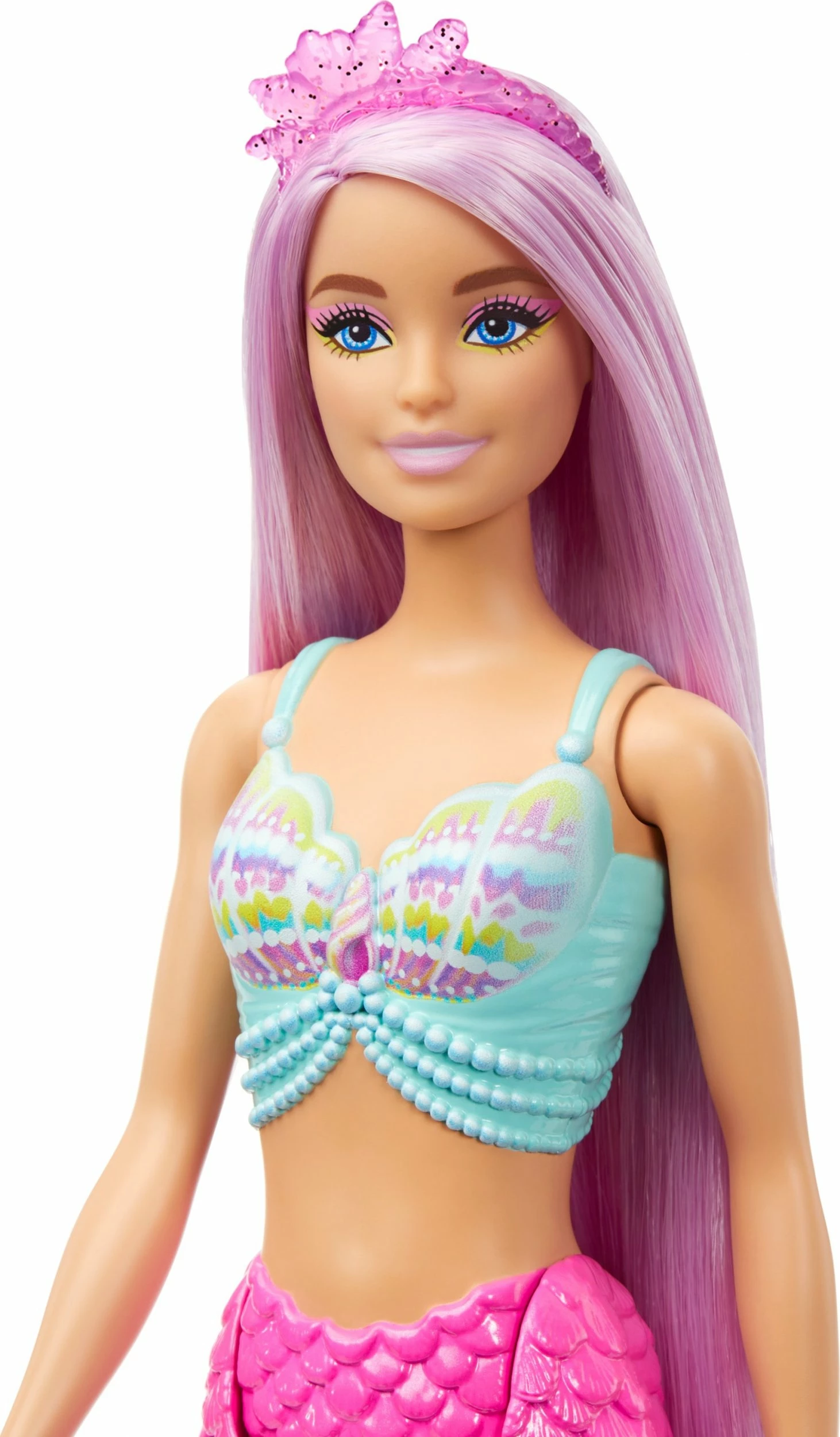 Kukull sirenë Barbie Mattel HRR00, flokë të gjatë, me aksesorë, rozë
