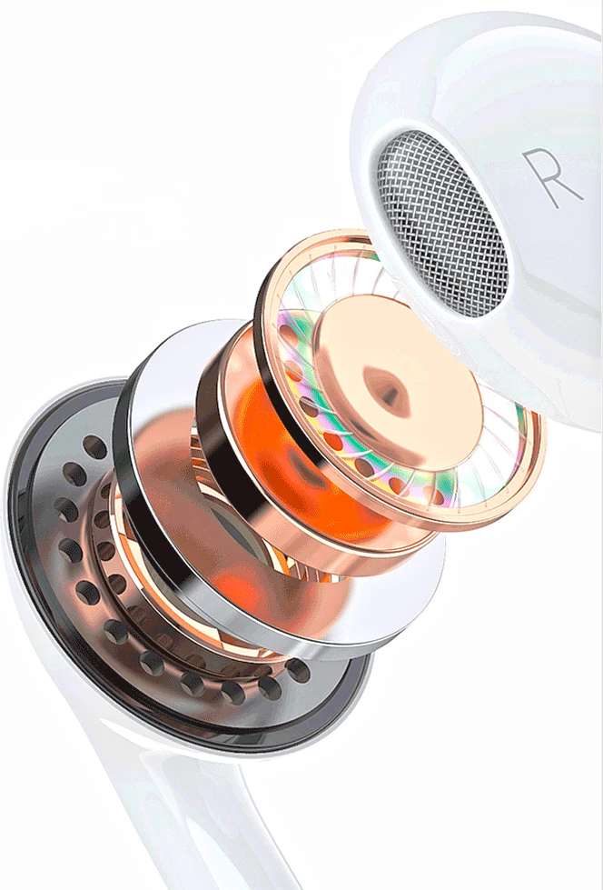 Kufje in-ear Dudao X14PROL-W1 me kabllo, Lightning, të bardha