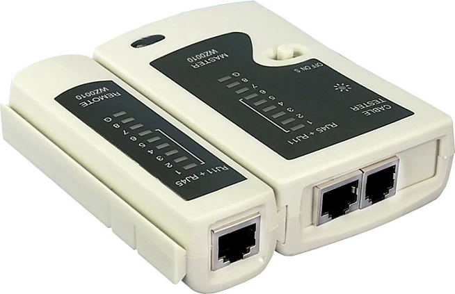 Tester kabllosh LogiLink për RJ11/RJ12/RJ45 me njësi remote, bardhë