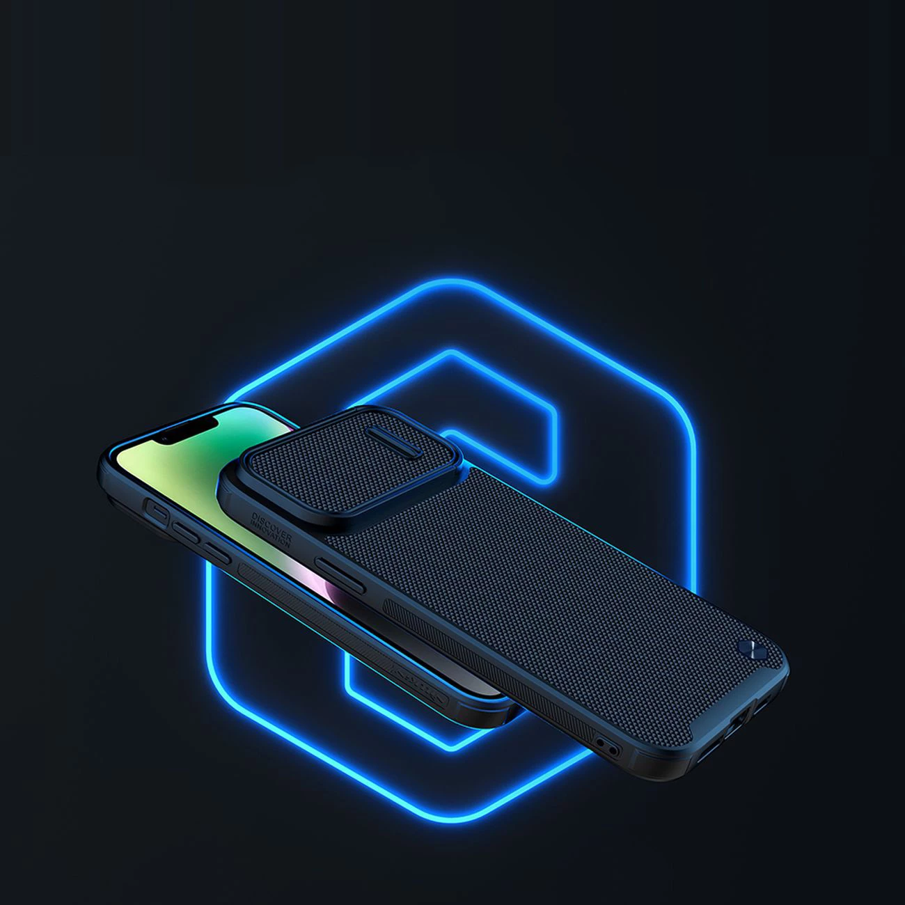 Mbështjellës Nillkin Textured S Case për iPhone 14 Plus me kapak kamere, i zi