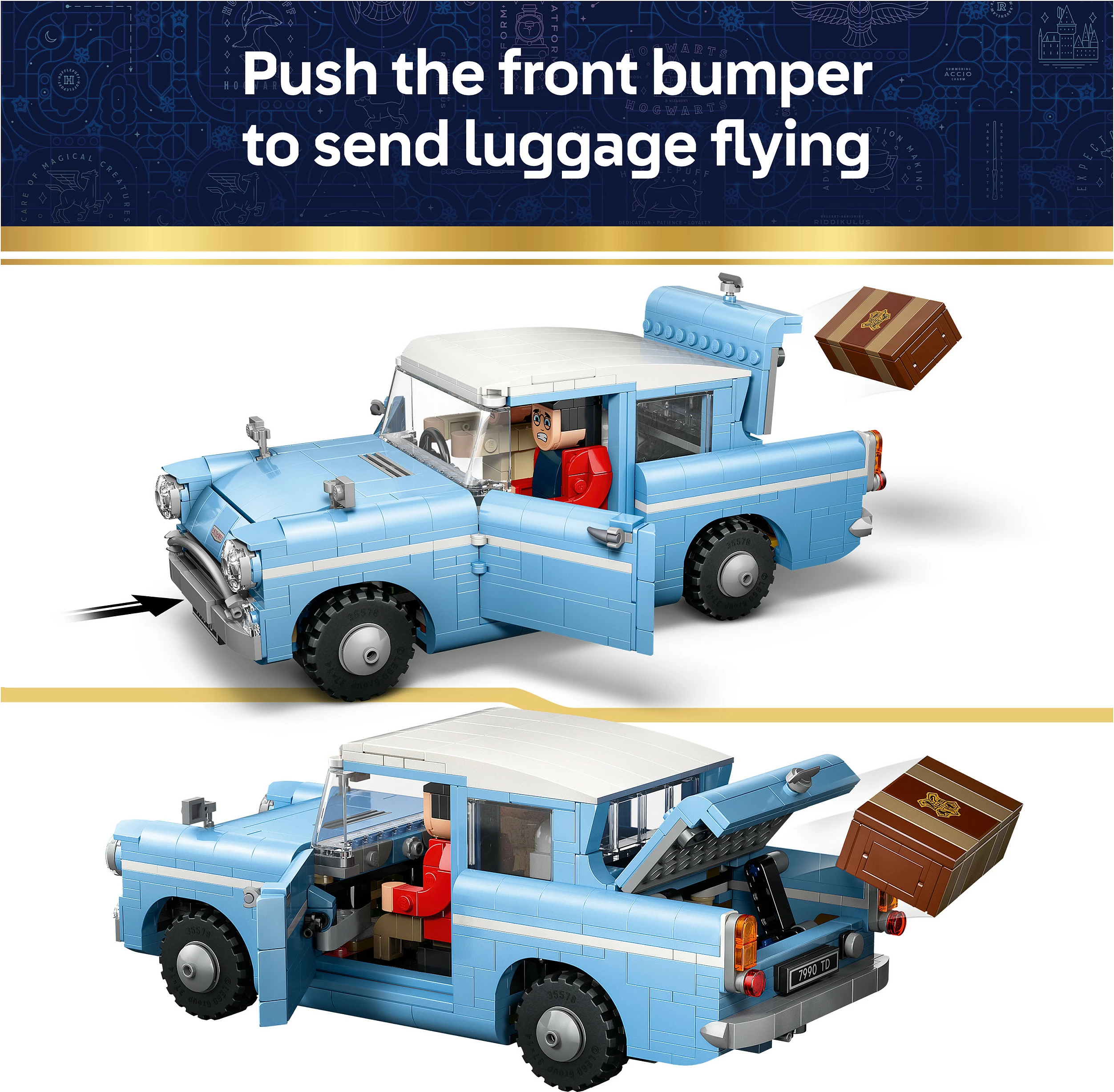 Set ndërtimi LEGO Harry Potter 76470, Enchanted Flying Ford Anglia, 868 copë, multikolor