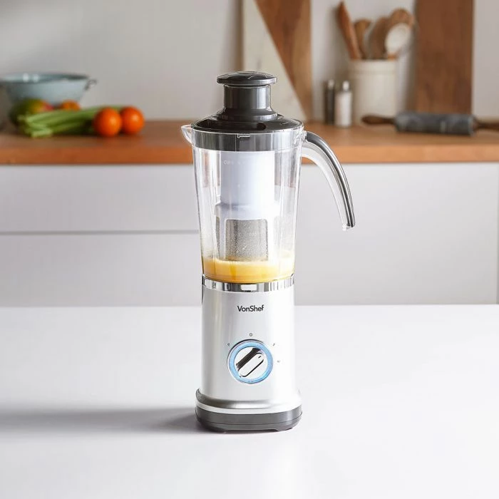 Blender multifunksional 4-në-1 VonShef 2013124, enë 1L + gota 500ml/300ml, argjendtë/zi, set