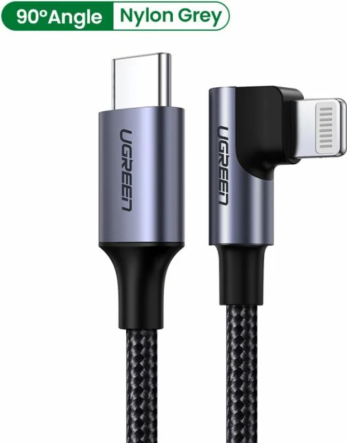 Kabllo spiral USB-C në Lightning UGREEN MFi 60764 1.5m 18W e zezë, box