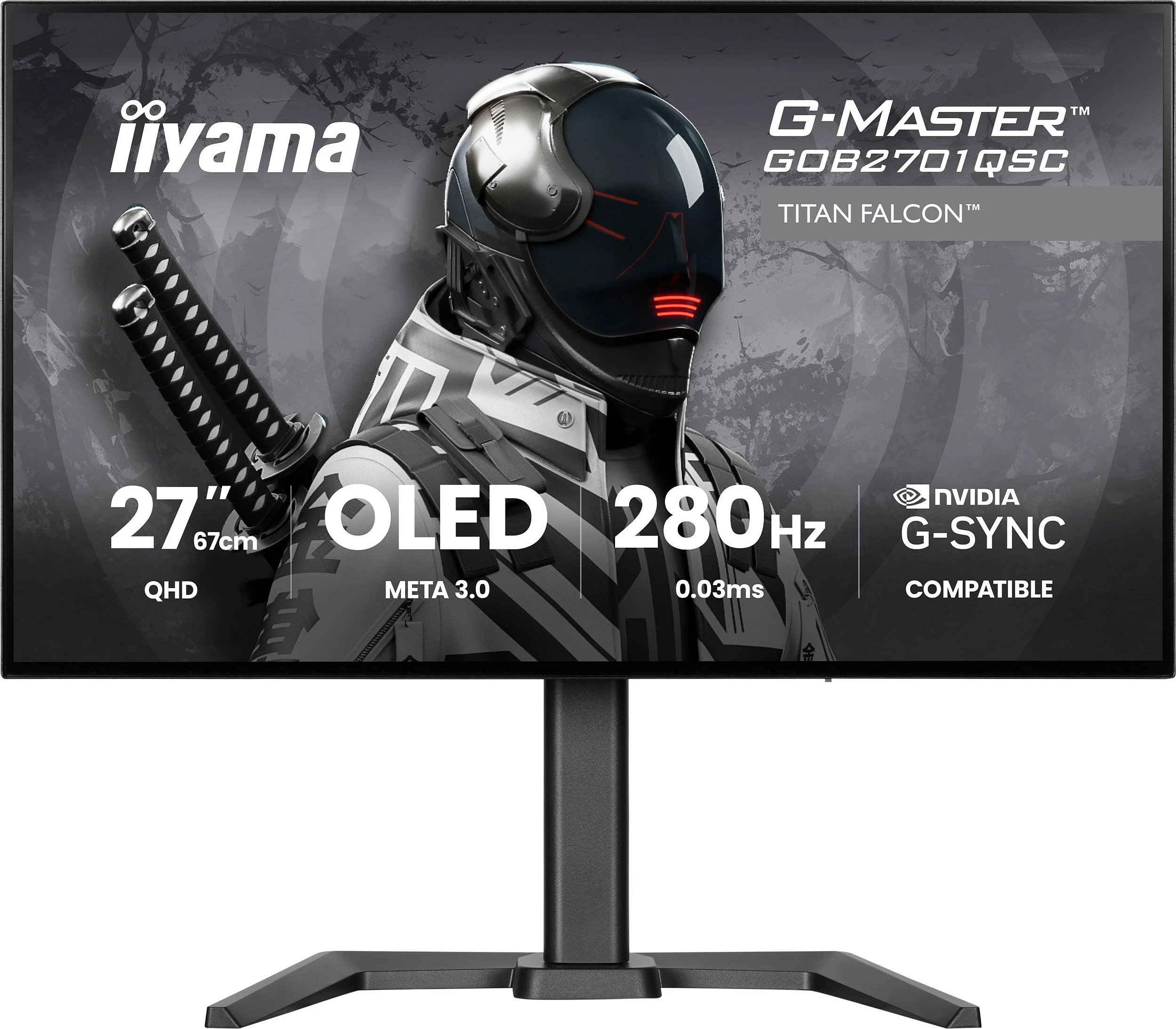 Monitor gaming iiyama G-Master GOB2701QSC-B1, 27", QHD OLED, 280Hz, USB-C, HDR, i zi