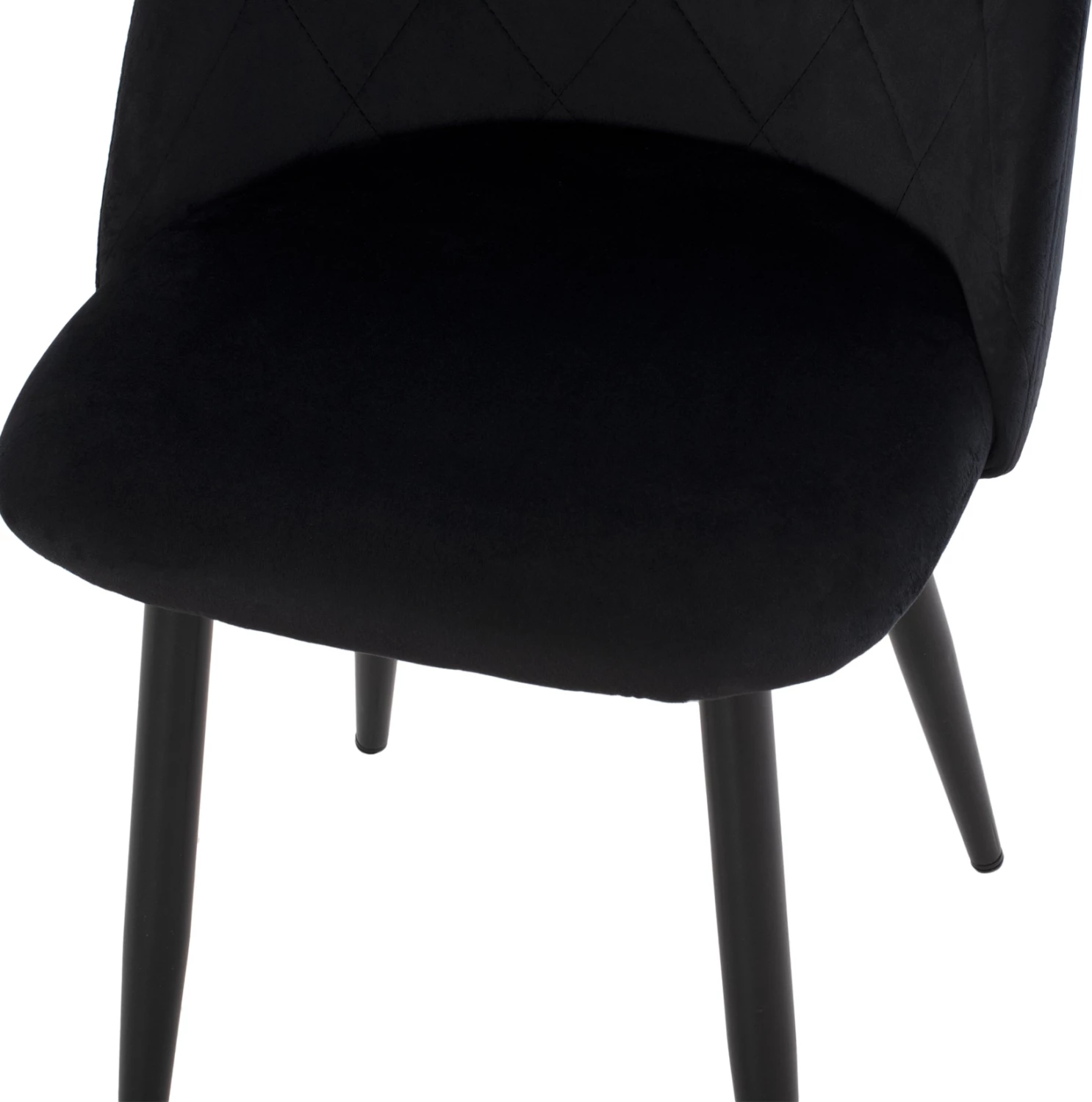 Karrige ODED me këmbë metalike të zeza & kadife të zezë FH8731.14 45x52x77 cm, set prej 4 copë