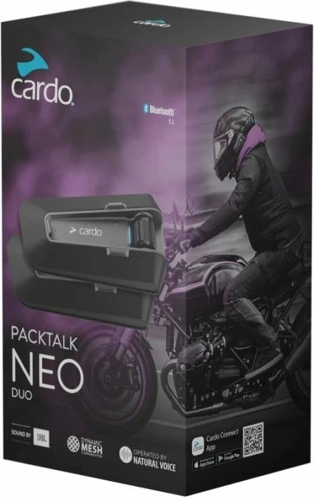 Interkom helmetash Cardo për dy persona, i zi