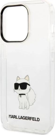 Mbështjellës Karl Lagerfeld Choupette për iPhone 14 Pro, Transparent