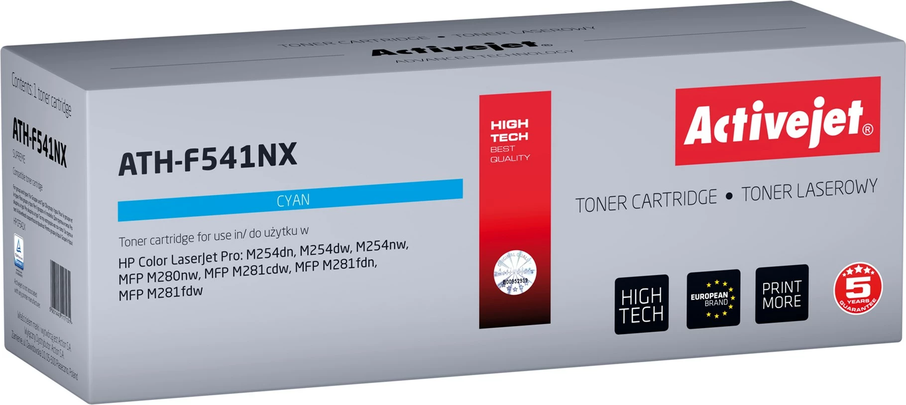 Toner zëvendësues Activejet ATH-F541NX për printerët HP, 2500 faqe, i kaltër