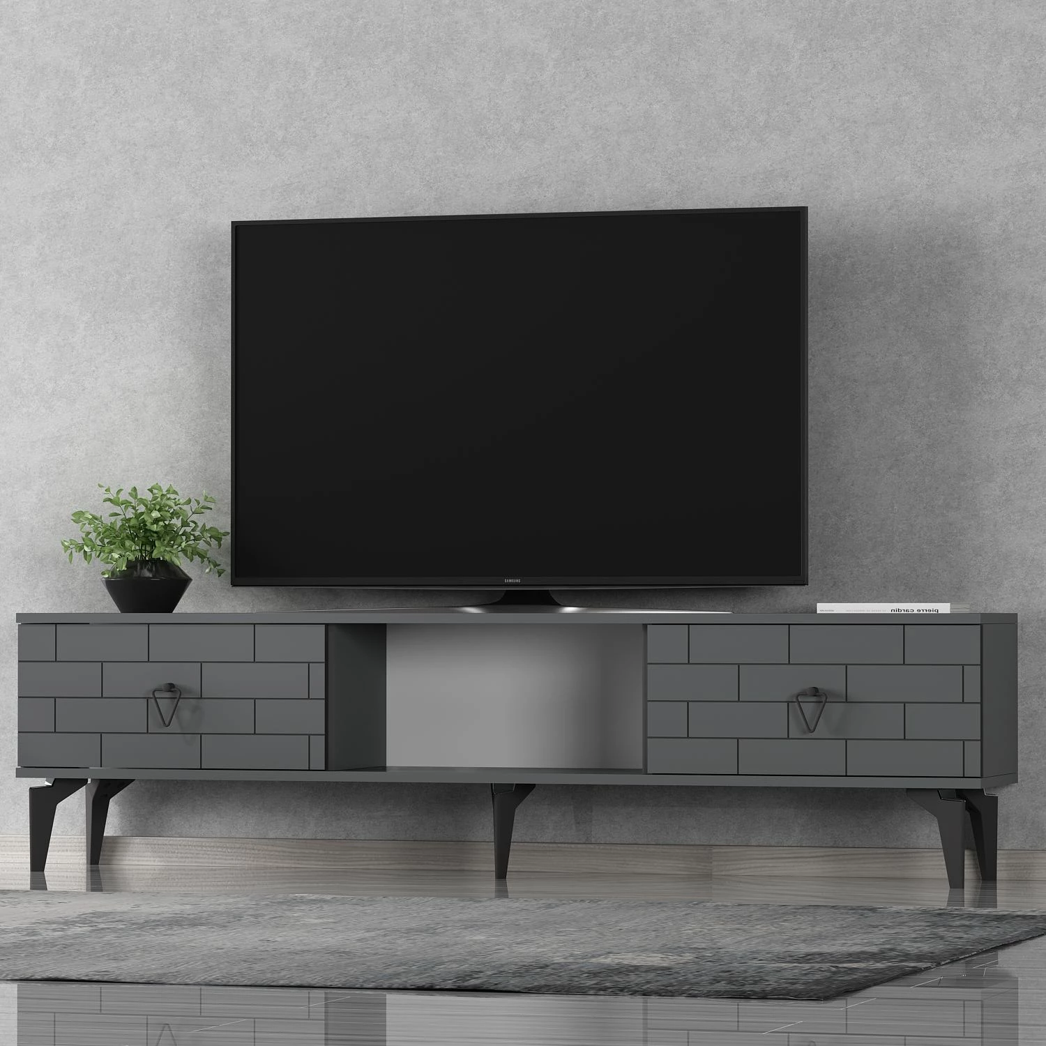 Komodë TV Skye Decor, ngjyrë antracit, Varna