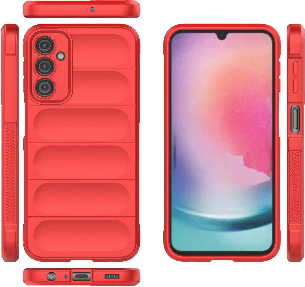 Mbështjellës Hurtel Magic Shield Case për Samsung Galaxy A24 4G, i kuq