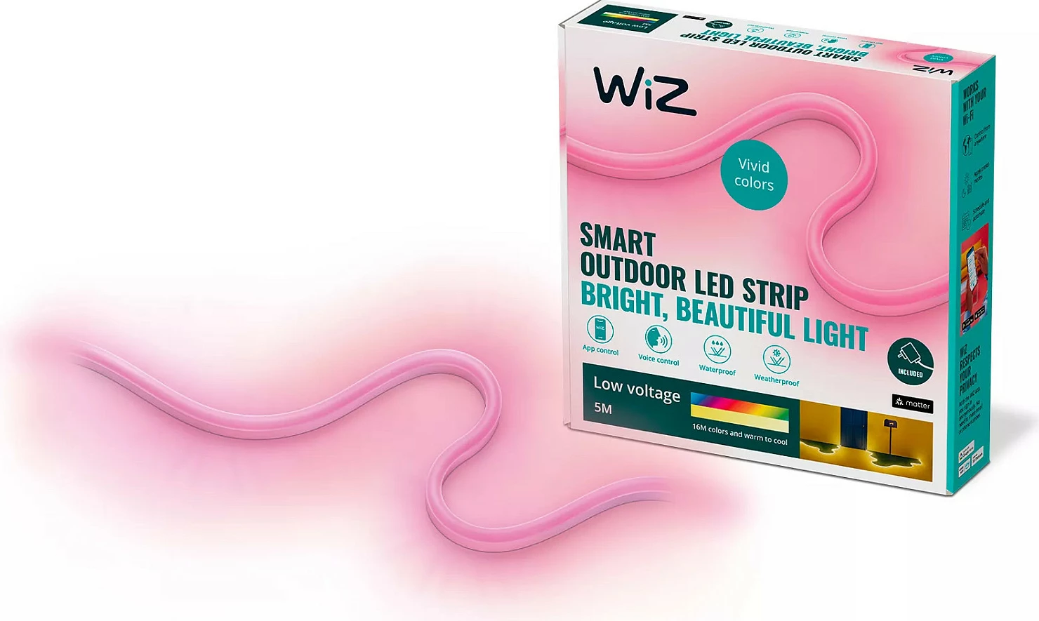 Shirit LED smart WiZ 8720169074859, Wi-Fi/Bluetooth, 7.94 m, RGB, 24 W, 2700-5000K, i bardhë