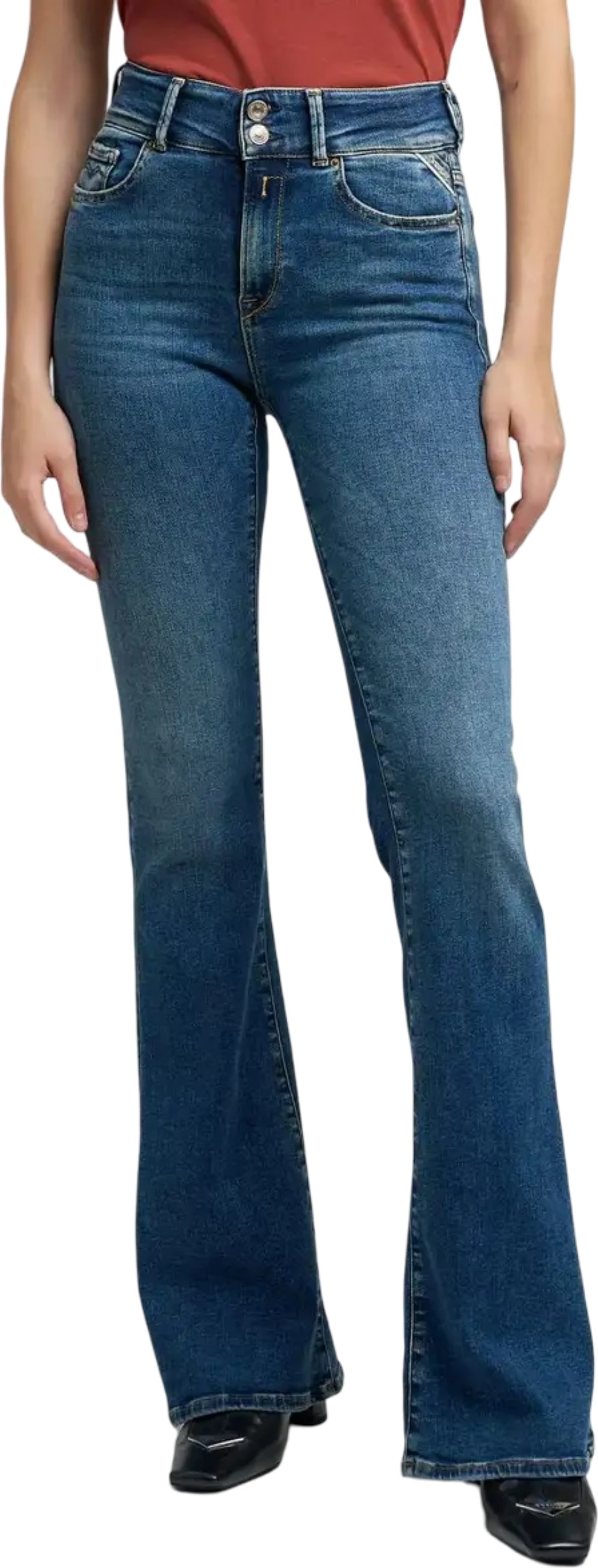 Xhinse bootcut për femra Replay Newluz Flare WLW689.000.805 723, denim